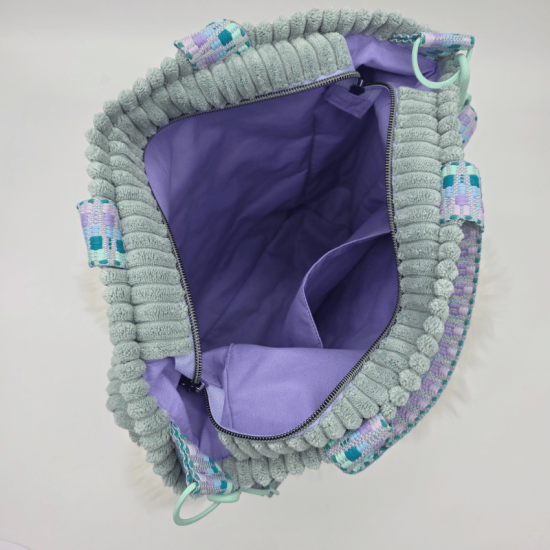 Große Umhängetasche "Ich fühl mich DISCO"  Grau - Breitcord